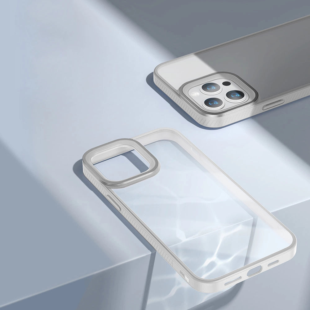 Baseus Crystal Phone Case Armor Case til iPhone 13 Pro med Gel Frame grå (ARJT000413)