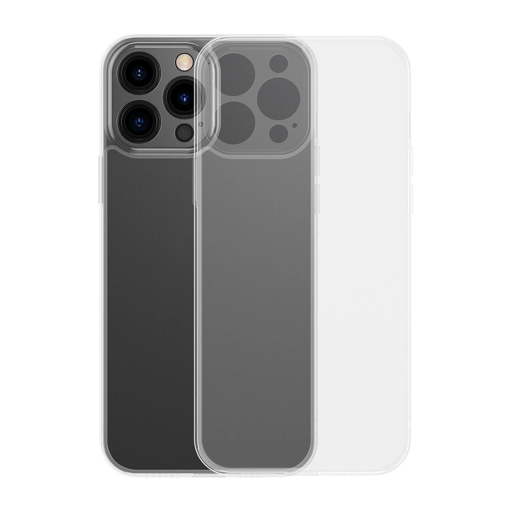 Baseus Frosted Glass Case Cover til iPhone 13 Pro Max Hard Cover med Gel Frame Transparent (ARWS000202)