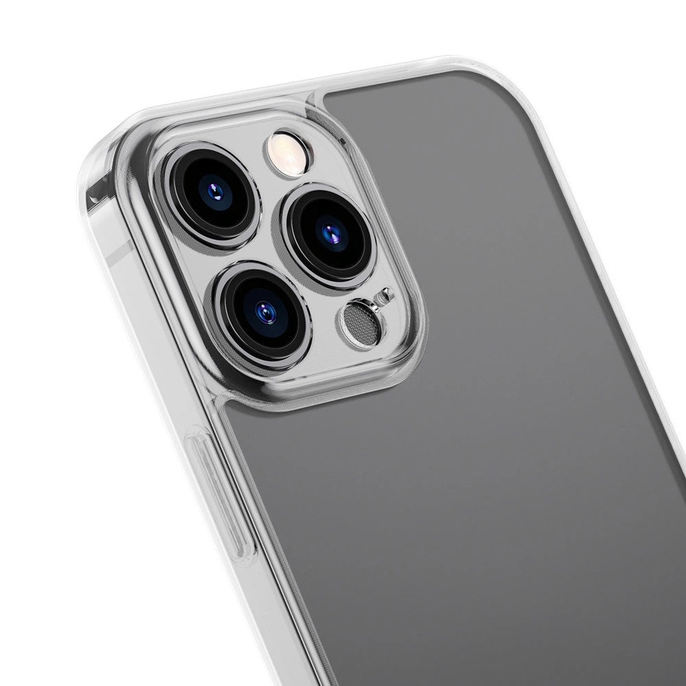 Baseus Frosted Glass Case Cover til iPhone 13 Pro Max Hard Cover med Gel Frame Transparent (ARWS000202)