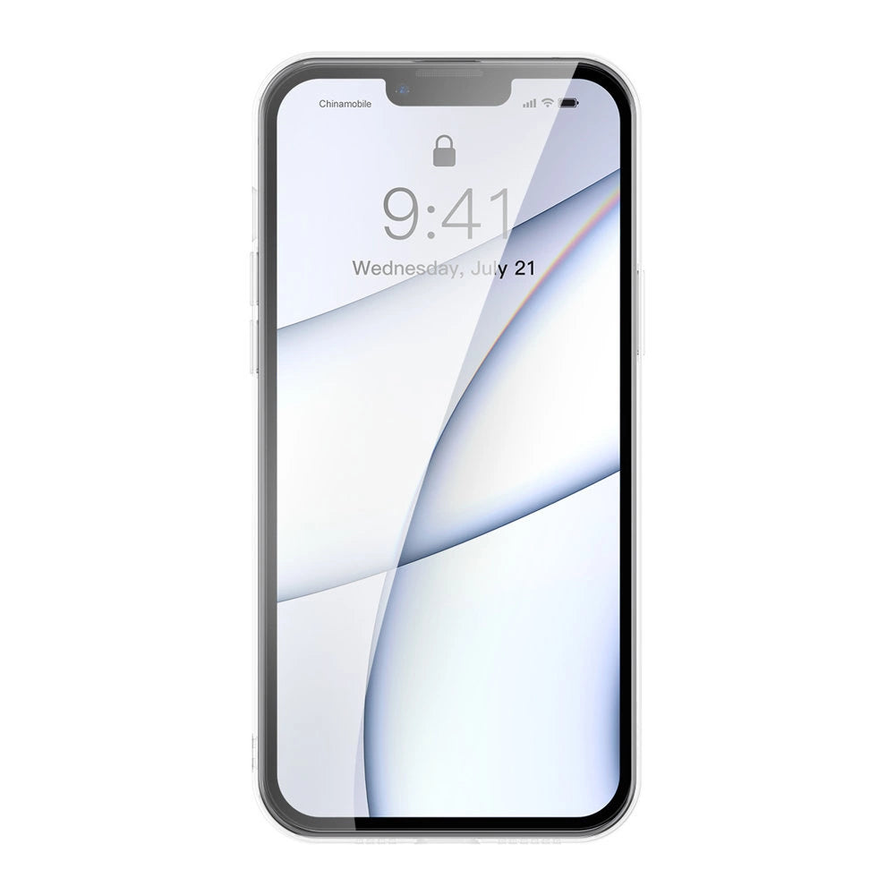 Baseus Frosted Glass Case Cover til iPhone 13 Pro Max Hard Cover med Gel Frame Transparent (ARWS000202)