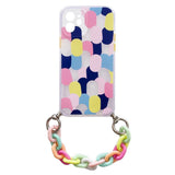 Color Chain Case gel fleksible elastiske case cover med en kæde pendant til Samsung Galaxy S21 + 5G (S21 Plus 5G) flerfarvet (1)