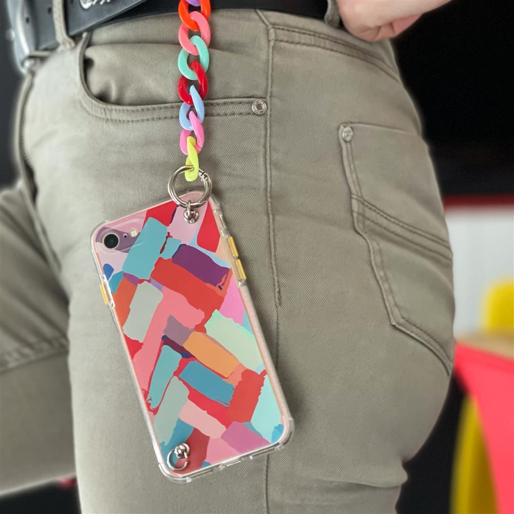 Color Chain Case gel fleksibelt elastisk dæksel med kædehanger til Samsung Galaxy S21+ 5G (S21 Plus 5G) flerfarvet (4)
