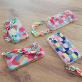 Farve Chain Case gel fleksible elastisk case cover med en kæde pendant til Xiaomi Redmi Note 10 Pro flerfarvet (2)