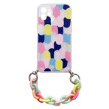 Farve Chain Case gel fleksible elastisk case cover med en kæde pendant til Xiaomi Redmi 10 flerfarvet (1)