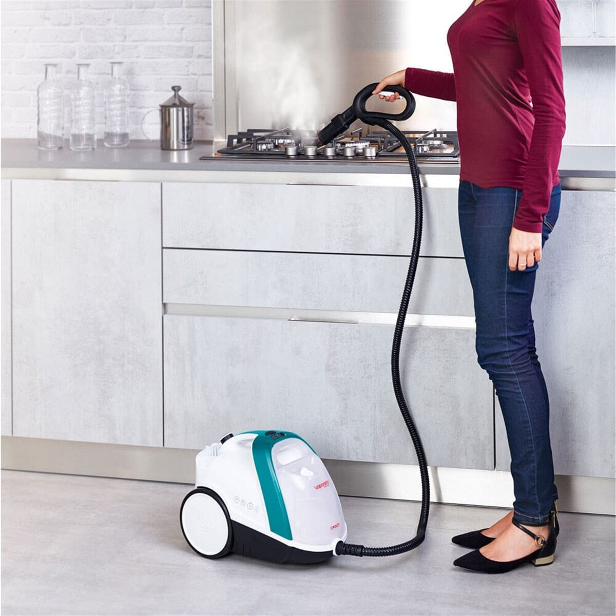 Polti Vaporetto Smart 100_T Cylinder steam cleaner 1500 W Blue, White