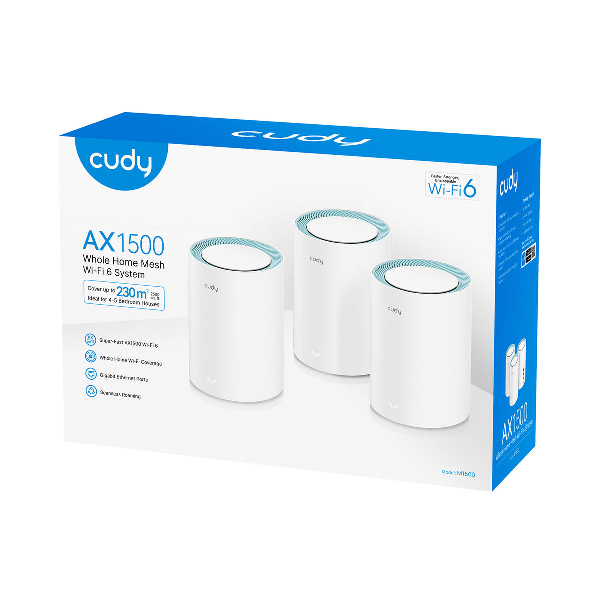 Cudy Mesh Solution M1500 (3 Pack) Wf6 Ax1500 Gigabit