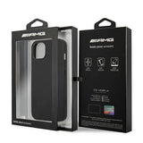 AMG AMHCP13SDOLBK iPhone 13 mini 5,4" sort/sort hårdkasse læder Hot Stamped