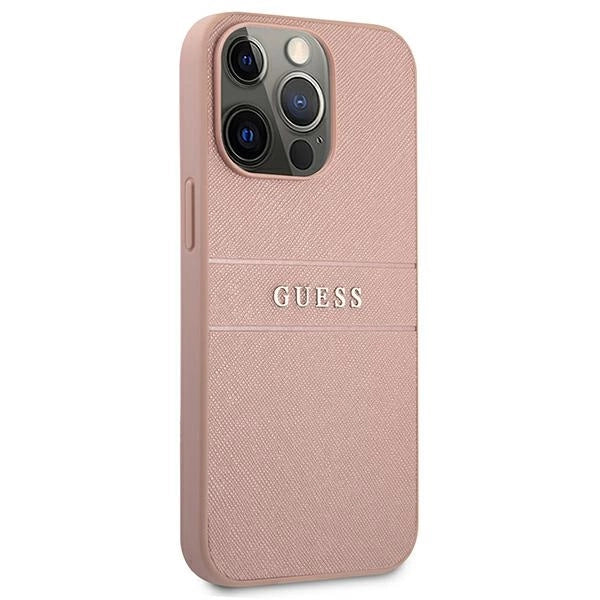 Guess GUHCP13XPSASBPI iPhone 13 Pro Max 6.7" pink/pink hardcase Saffiano Stripe