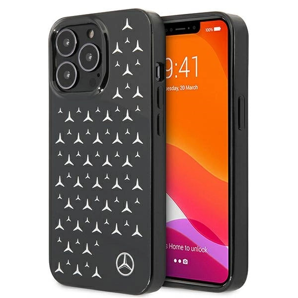 Mercedes MEHCP13LESPBK iPhone 13 Pro / 13 6,1" sort/sort hardcase Silver Stars mønster