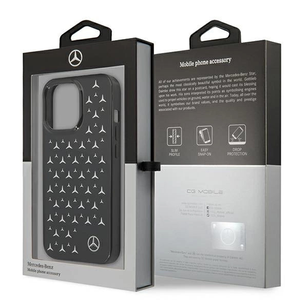 Mercedes MEHCP13LESPBK iPhone 13 Pro / 13 6,1" sort/sort hardcase Silver Stars mønster