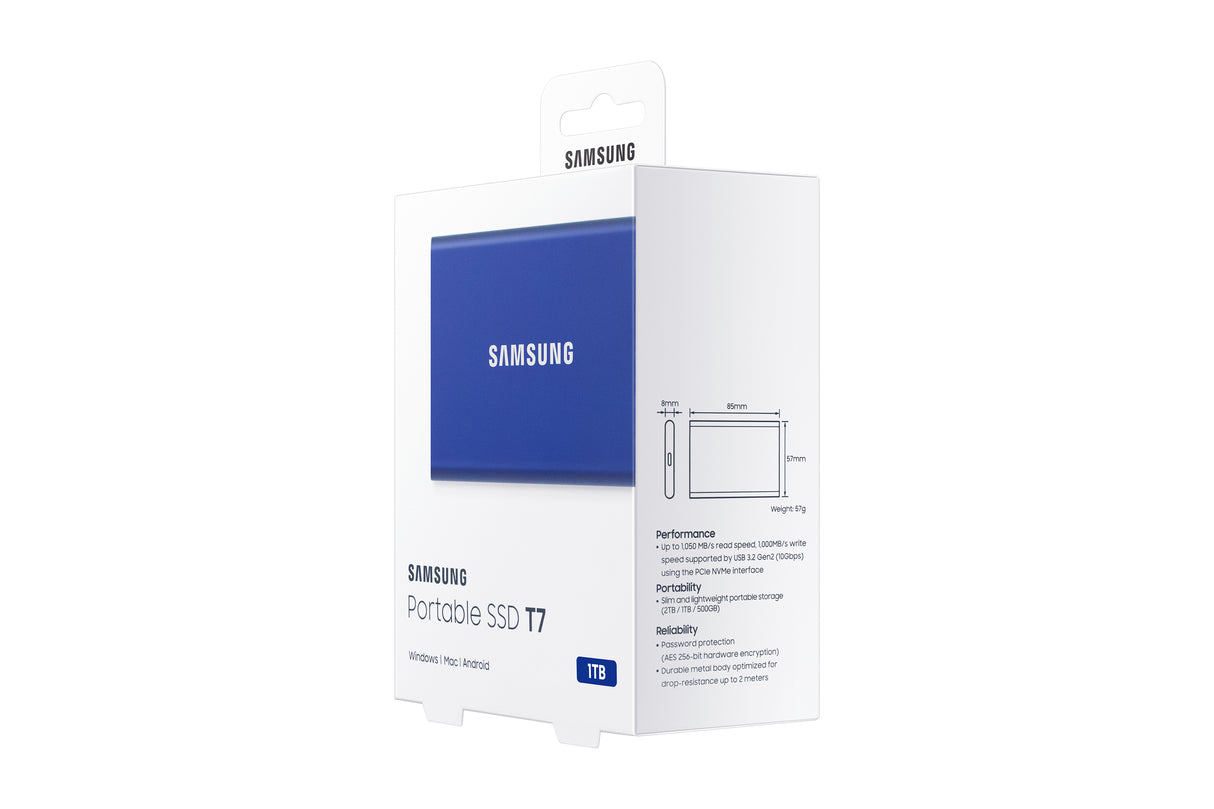 Samsung Portable SSD T7 1 TB USB Type-C 3.2 Gen 2 (3.1 Gen 2) Blå