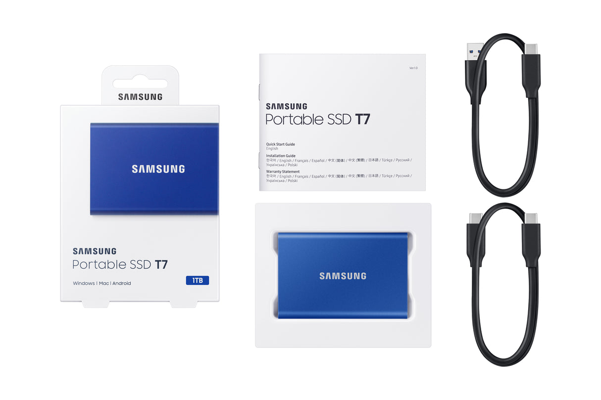 Samsung Portable SSD T7 1 TB USB Type-C 3.2 Gen 2 (3.1 Gen 2) Blå