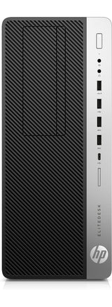 T1A HP EliteDesk 800 G4 Refurbished Intel® Core™ i7 i7-8700 16 GB DDR4-SDRAM 256 GB SSD Windows 11 Pro Tower PC Sort, Sølv