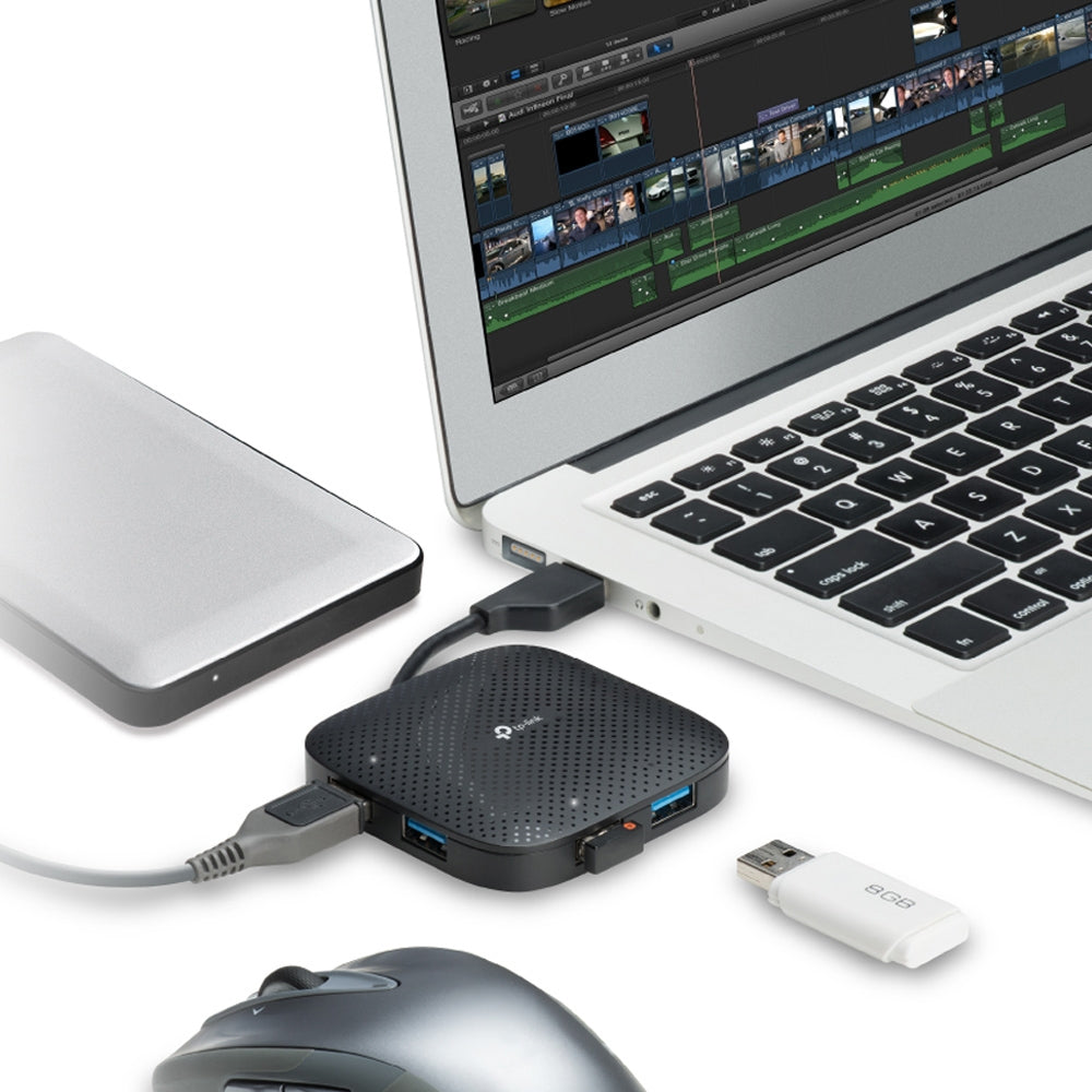 TP-Link UH400 interface hub USB 3.2 Gen 1 (3.1 Gen 1) Type-A 5000 Mbit/s Sort