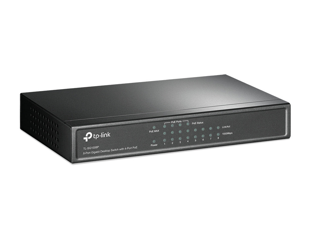 TP-Link TL-SG1008P netværksswitch Ikke administreret Gigabit Ethernet (10/100/1000) Strøm over Ethernet (PoE) Hasselnød