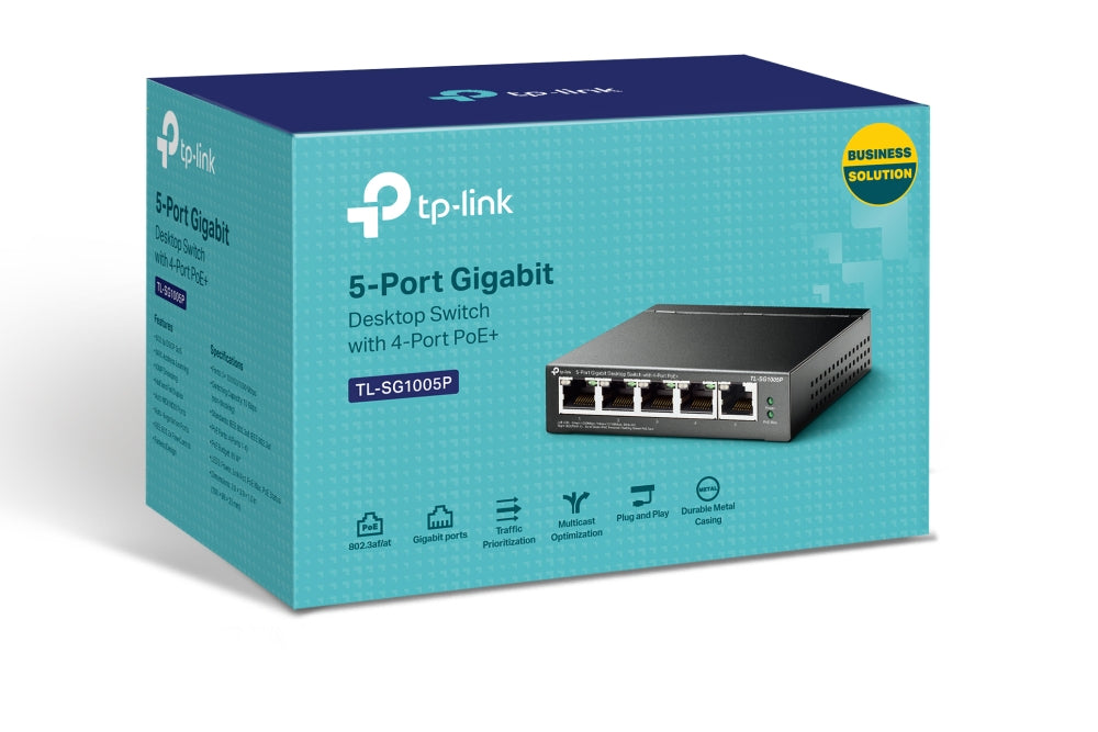 TP-Link TL-SG1005P netværksswitch Ikke administreret Gigabit Ethernet (10/100/1000) Strøm over Ethernet (PoE) Sort