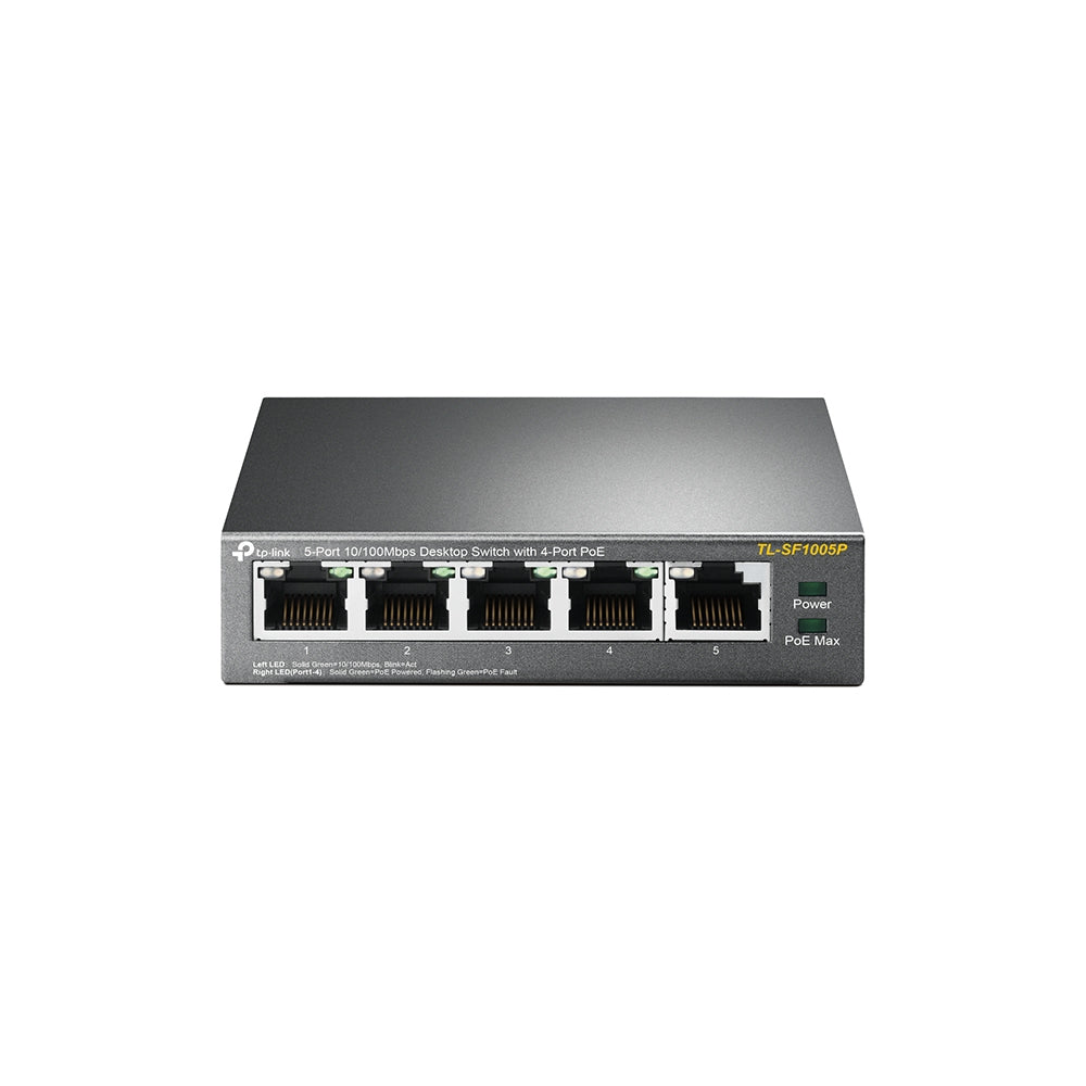 TP-Link TL-SF1005P netværksswitch Ikke administreret Fast Ethernet (10/100) Strøm over Ethernet (PoE) Sort