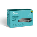 TP-Link TL-SG108PE netværksswitch Administreret L2 Gigabit Ethernet (10/100/1000) Strøm over Ethernet (PoE) Sort