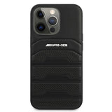 AMG AMHCP13LGSEBK iPhone 13 Pro / 13 6,1" sort/sort hårdkasse Læder Debossed Lines