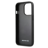 AMG AMHCP13LGSEBK iPhone 13 Pro / 13 6,1" sort/sort hårdkasse Læder Debossed Lines