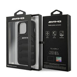 AMG AMHCP13LGSEBK iPhone 13 Pro / 13 6,1" sort/sort hårdkasse Læder Debossed Lines