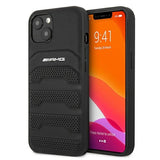 AMG AMHCP13SGSEBK iPhone 13 mini 5,4" sort/sort hårdkasse Læder Debossed Lines