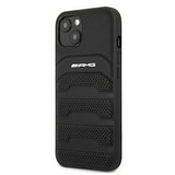 AMG AMHCP13SGSEBK iPhone 13 mini 5,4" sort/sort hårdkasse Læder Debossed Lines
