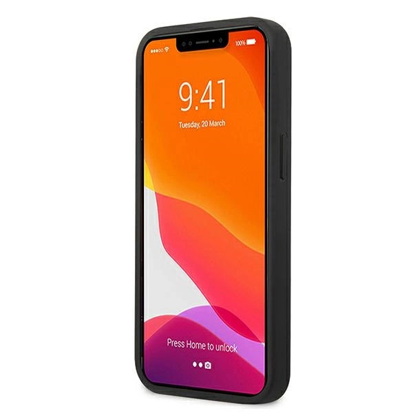 AMG AMHCP13SGSEBK iPhone 13 mini 5,4" sort/sort hårdkasse Læder Debossed Lines