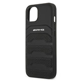 AMG AMHCP13SGSEBK iPhone 13 mini 5,4" sort/sort hårdkasse Læder Debossed Lines