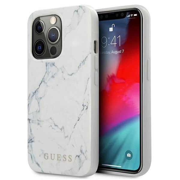 Guess Marble Case til iPhone 13 Pro / 13 - Hvid