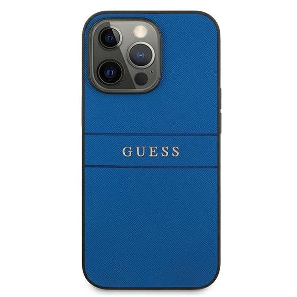 Guess GUHCP13LPSASBBL iPhone 13 Pro / 13 6.1" blå/blå Saffiano Strap