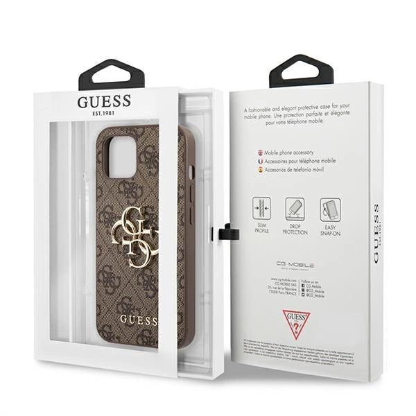Guess GUHCP13M4GMGBR iPhone 13 6,1" brązowy/brown hardcase 4G Big Metal Logo