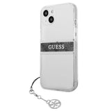 Guess GUHCP13SKB4GGR iPhone 13 mini 5.4" Gennemsigtig hardcase 4G Gray Strap Charm