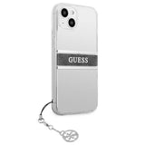 Guess GUHCP13SKB4GGR iPhone 13 mini 5.4" Gennemsigtig hardcase 4G Gray Strap Charm