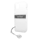 Guess GUHCP13SKB4GGR iPhone 13 mini 5.4" Gennemsigtig hardcase 4G Gray Strap Charm