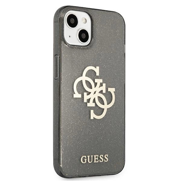 Guess GUHCP13SPCUGL4GBK iPhone 13 mini 5.4" sort/sort hardcase Glitter 4G Stor logo