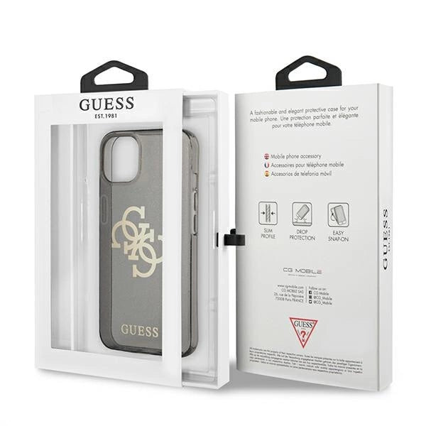 Guess GUHCP13SPCUGL4GBK iPhone 13 mini 5.4" sort/sort hardcase Glitter 4G Stor logo