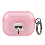 Karl Lagerfeld KLAPUKHGP AirPods Pro cover Rosé/rosa Glitter Karlens hoved