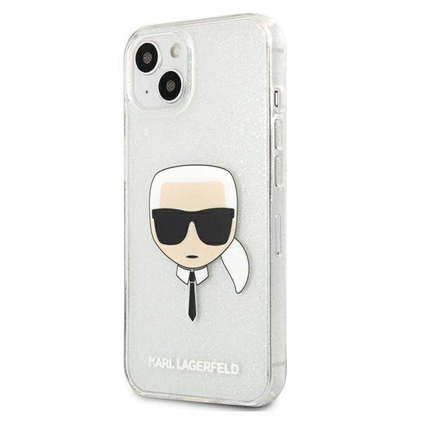 Karl Lagerfeld iPhone 13 mini 5,4" sølv/sølv hårdkasse Glitter Karlons hoved