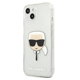 Karl Lagerfeld iPhone 13 mini 5,4" sølv/sølv hårdkasse Glitter Karlons hoved