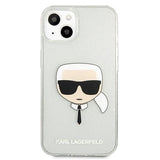 Karl Lagerfeld iPhone 13 mini 5,4" sølv/sølv hårdkasse Glitter Karlons hoved