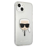 Karl Lagerfeld iPhone 13 mini 5,4" sølv/sølv hårdkasse Glitter Karlons hoved