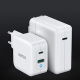 Choetech hurtig GaN vægoplader USB Type C PD USB-A QC3.0 65W 3,25A hvid (PD8002)