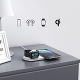 Choetech Qi 2in1 trådløs oplader til smartphones / Apple Watch med stand (MFI) USB Type C hvid (T317)