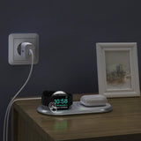 Choetech Qi 2in1 trådløs oplader til smartphones / Apple Watch med stand (MFI) USB Type C hvid (T317)