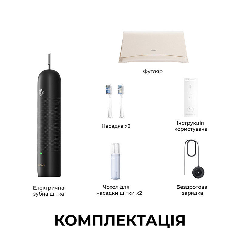 MOVA Fresh Pro Voksen Sonisk tandbørste Sort