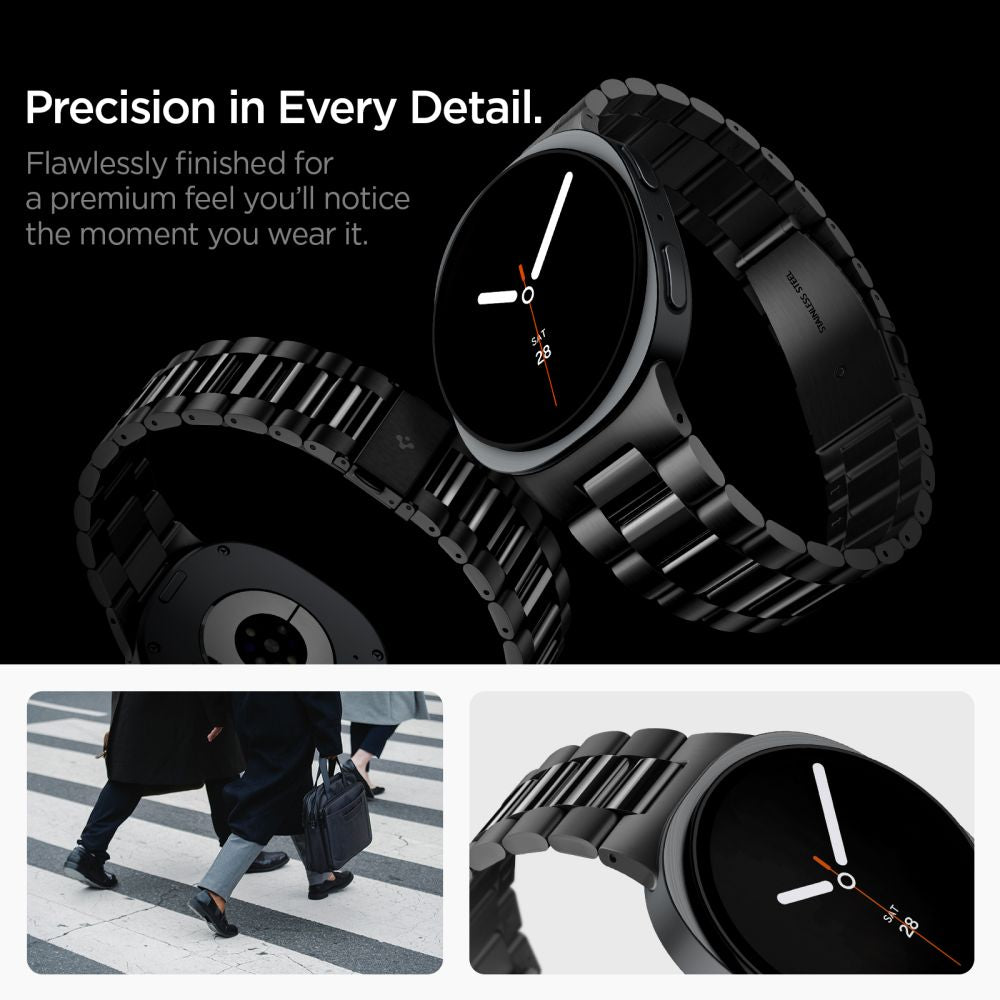 Spigen Modern Fit 316 L Remmen Til Samsung Galaxy Watch 8 / 9 / Classic (40 / 44 / 46 Mm) Sort