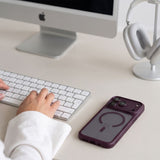 Tech Protect Magpeak Magsafe Cc Iphone 17 Pro / 18 Pro Mat Burgundy