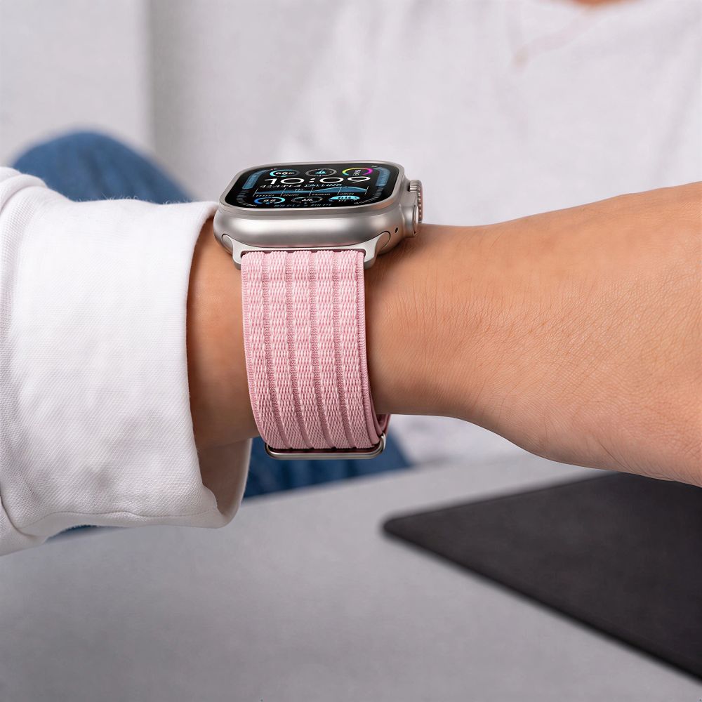 Tech Protect Nylon Sport Apple Watch 8 / 9 / 10 / 11 / 12 / Se / Ultra (44 / 45 / 46 / 49 Mm) Lyseprosa