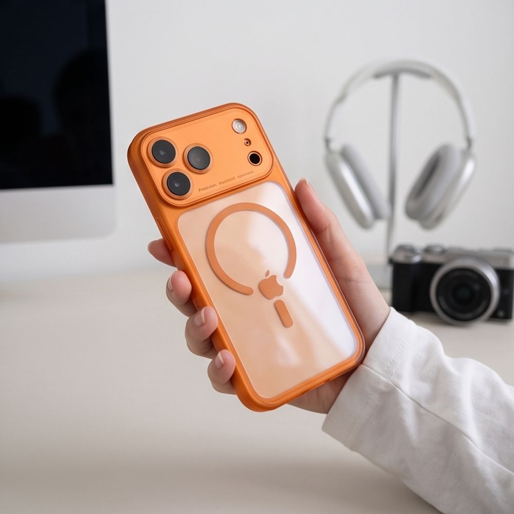 Tech Protect Magpeak Magsafe Cc Iphone 17 Pro / 18 Pro Cosmic Orange/Clear